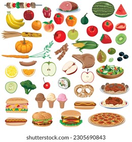 Numerosos aperitivos rápidos y comida rápida, sándwiches y comidas para restaurantes y cafeterías