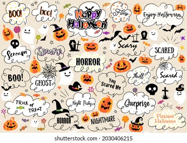 Lots of Halloween speech balloons sets.