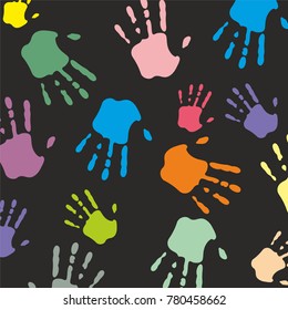 lots of hand colorful wallpaper concept human fingerprint vector background