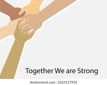 
Lots of hands together. Support group, help, team. Vector icon.