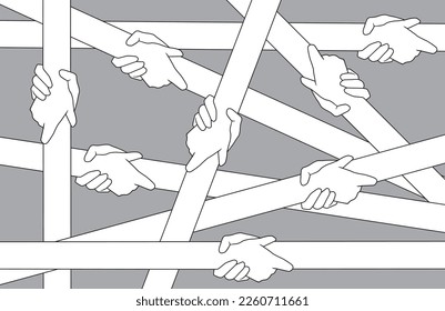 Lots of handshakes. Business agreement handshake icon in different style vector illustration, friendly handshake icon for apps and websites. Vector 10 eps.