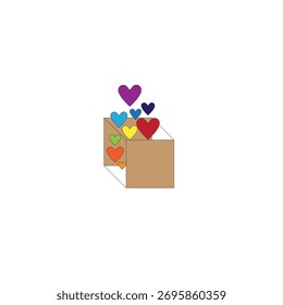 lots of hearts are entering in the box