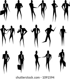 Lots of highly styalised/ abstract business people.