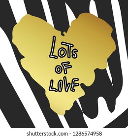 Lots of love inspirational and romantic card with lettering. Hand drawn elements for valentines day banner, greeting cards, postcard design, save the date banners. Vector art isolated on background