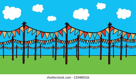 Lots of pennants background