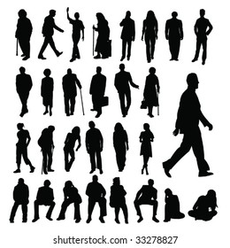 Lots of People Silhouettes