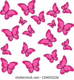 Lots of pink butterflies