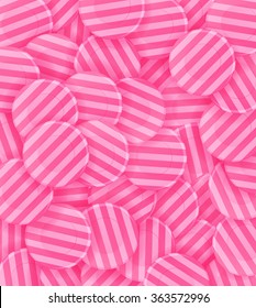 lots of pink candies. Background. Illustration