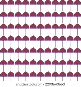 Lots of red umbrellas form a cute pattern.