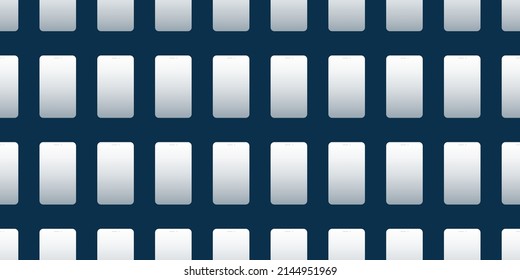 Muchas formas simples y minimalistas de teléfonos móviles - Diseño de fondo de patrones, textura de gran escala sin problemas para TI, Web y Tecnología - Ilustración en formato vectorial editable