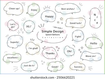 Lots of simple hand-painted speech bubbles.