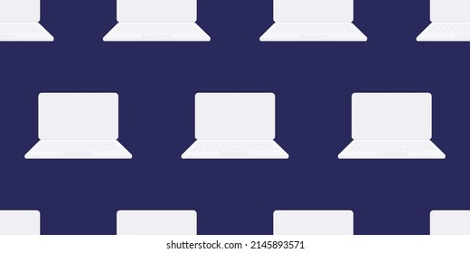 Lots of Simple Minimalist Laptops - Pattern Background Design, Texture for IT, Web and Technology - Illustration in Editable Vector Format