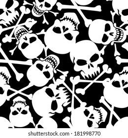 Lots of skulls seamless pattern.