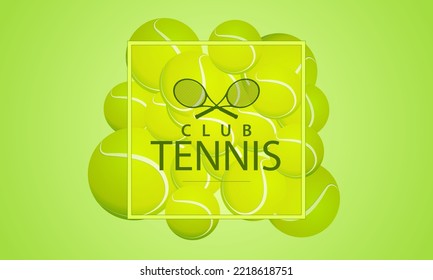 Lots of tennis balls, sports wallpapers. Abstract light green background.