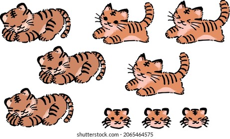 Lots of vector illustrations of tigers