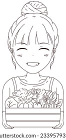 Lots of vegetables and smiling women