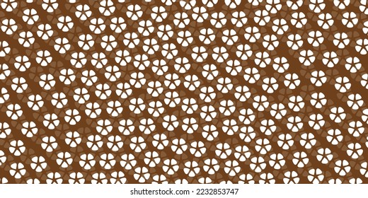 Lots of White Flowers on Brown Background, Multi Purpose Texture for Web, Business or Wrapping Paper - Template in Editable Vector Format