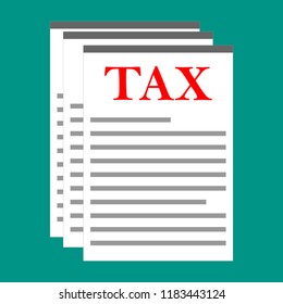 lots of white paper written tax on them in red color