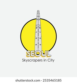 Lotte World Tower Seoul, Südkorea Skyline Illustration