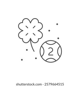 Lottery ball and clover line icon