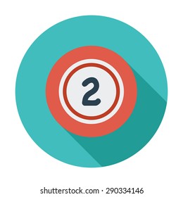 Lottery ball. Flat icon on the white background for web and mobile applications. Vector illustration.