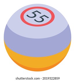 Lottery ball icon. Isometric of lottery ball vector icon for web design isolated on white background