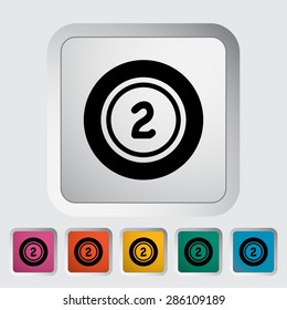 Lottery Ball. Single Flat Icon On The Button. Vector Illustration.