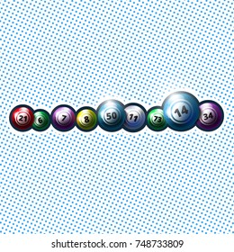 lottery balls bingo pop art vector illustration