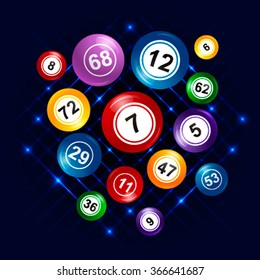 Lottery balls with light. Vector illustration