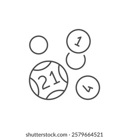 Lottery balls line outline icon