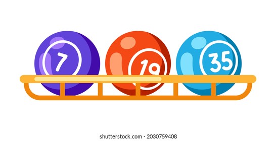 Lottery balls with numbers of lotto illustration. Icon for online games.