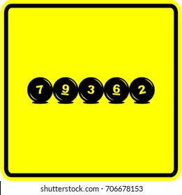 lottery balls sign