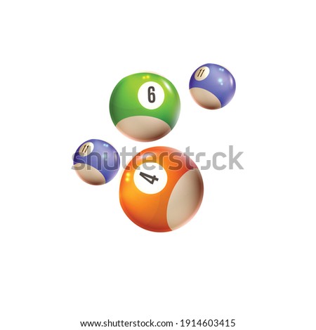 Lottery balls and tickets 3d vector illustration of lotto, bingo or keno gambling sport games. Colourful balls and betting slips with numbers, gaming industry and casino advertising design