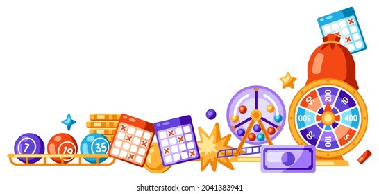 Lottery and bingo illustration. Concept for gambling or online games.