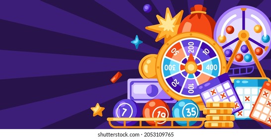 Lottery and bingo illustration. Concept for gambling or online games.