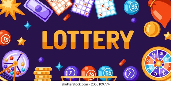 Lottery and bingo illustration. Concept for gambling or online games.