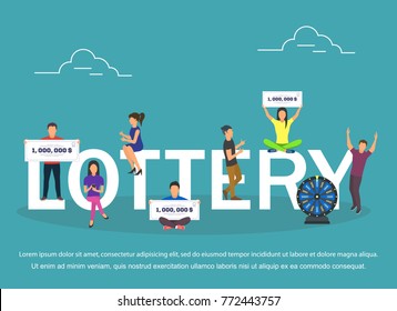 Lottery concept set with winning combinations flat design