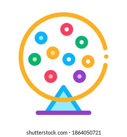 Lottery Drum Icon Vector. Outline Lottery Drum Sign. Isolated Contour Symbol Illustration