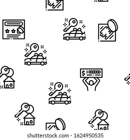 Lottery Gambling Game Seamless Pattern Vector Thin Line. Illustrations
