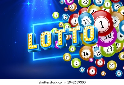 lottery game, balls with numbers, on a colored background. Vectors illustration