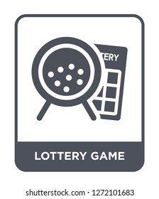 lottery game icon vector on white background, lottery game trendy filled icons from Entertainment and arcade collection, lottery game simple element illustration