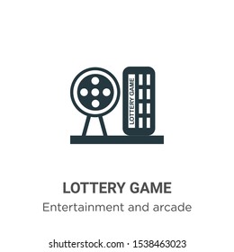 Lottery game vector icon on white background. Flat vector lottery game icon symbol sign from modern entertainment and arcade collection for mobile concept and web apps design.