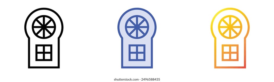 lottery icon. Linear, Blue Fill and Gradient Style Design Isolated On White Background