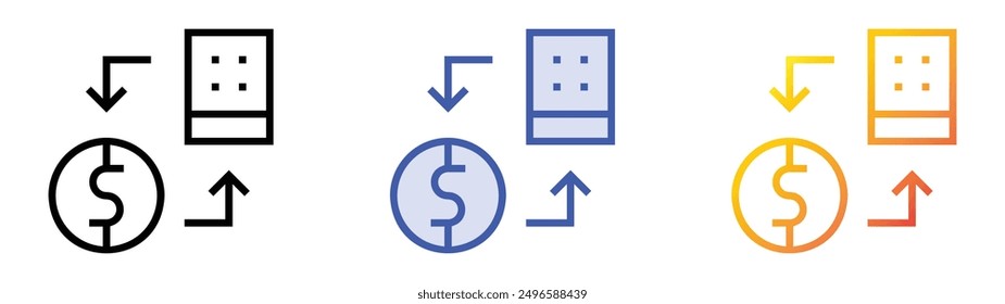 lottery icon. Linear, Blue Fill and Gradient Style Design Isolated On White Background