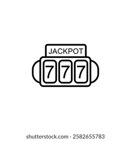 lottery icon symbol in black white isolated