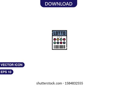 Lottery icon in trendy flat style isolated on white background vector illustration