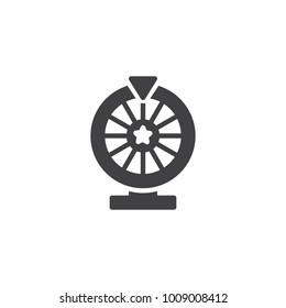 Lottery icon vector, filled flat sign, solid pictogram isolated on white. Casino roulette symbol, logo illustration.