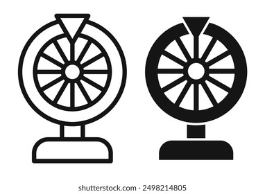 Lottery iconicon vector collection in outlined and solid style