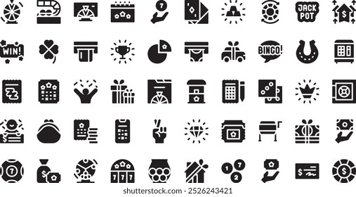 Lottery icons . High-Quality Vector Icons Collection with Editable Stroke. Ideal for Professional and Creative Projects.