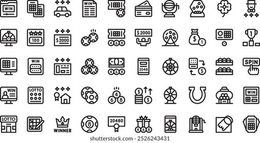 Lottery icons High-Quality Vector Icons Collection with Editable Stroke. Ideal for Professional and Creative Projects.